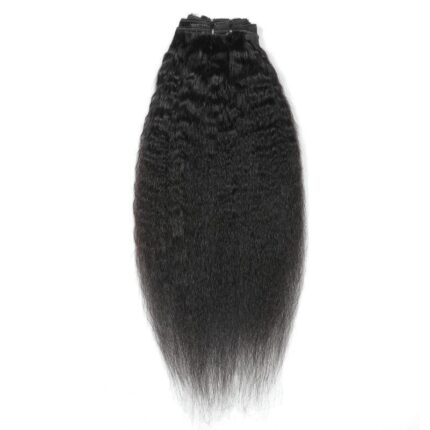 Kinky Droite ClipIn Extensions de Cheveux Humains Naturel